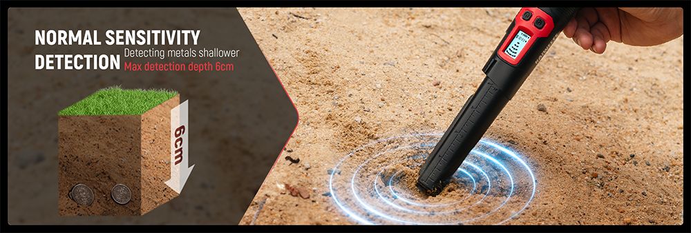 Refurbished KAIWEETS PREC-POINTER I Metal Detector Pinpointer, 360° Detection, IP68 Waterproof, LCD Screen & Flashlight, 3 Alert Modes