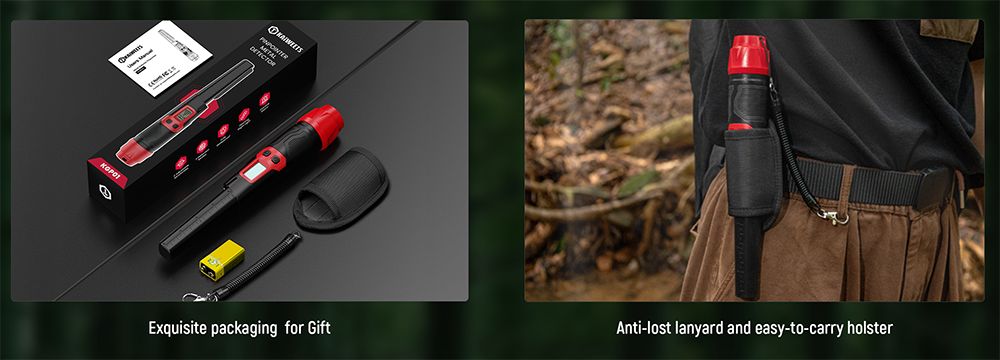 Refurbished KAIWEETS PREC-POINTER I Metal Detector Pinpointer, 360° Detection, IP68 Waterproof, LCD Screen & Flashlight, 3 Alert Modes