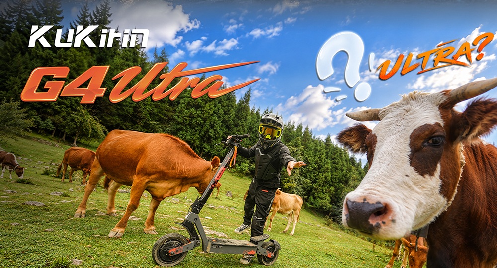 KuKirin G4 Ultra Electric Scooter, Dual 1000W Motors, 60V 20Ah 1200Wh Battery, 70km/h Max Speed, 80km Range, 11-Inch Tubeless Tires, Front & Rear Suspension, 160mm Disc Brakes, 5A Fast Charging