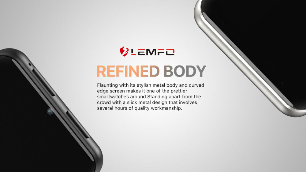 Refurbished LEMFO LEM T 4G 2.86 Inch Screen Smartwatch Android 7.1 3GB 32GB 5MP Camera 480*640 Resolution 2700mAh - Black