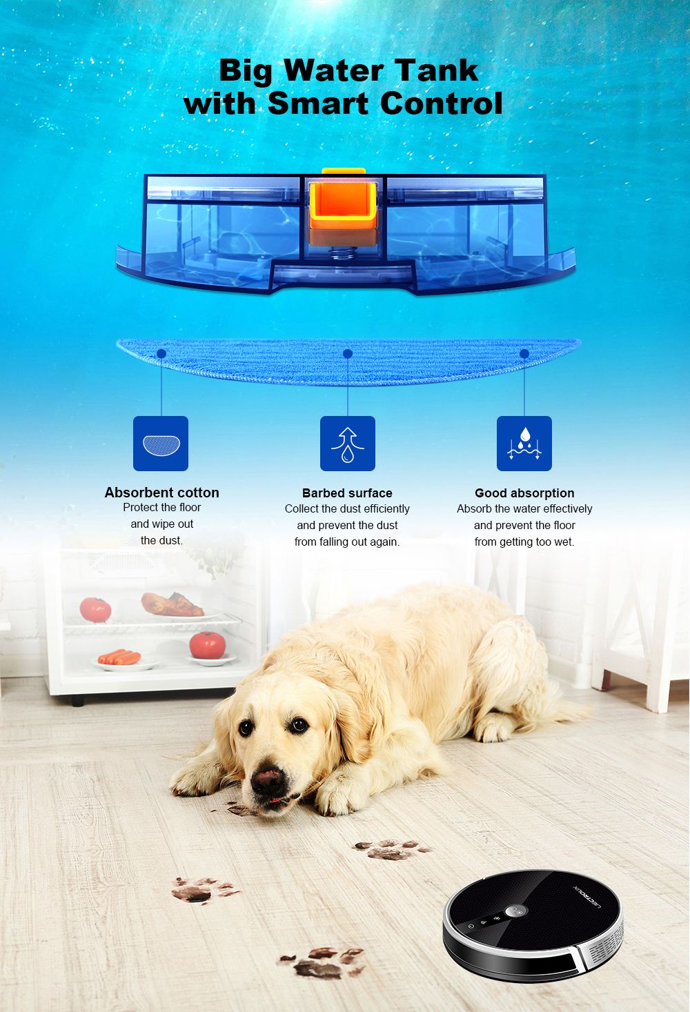 LIECTROUX C30B Robot Vacuum Cleaner 6000Pa Suction with AI Map Navigation Smart Partition WiFi App Electric Water Tank