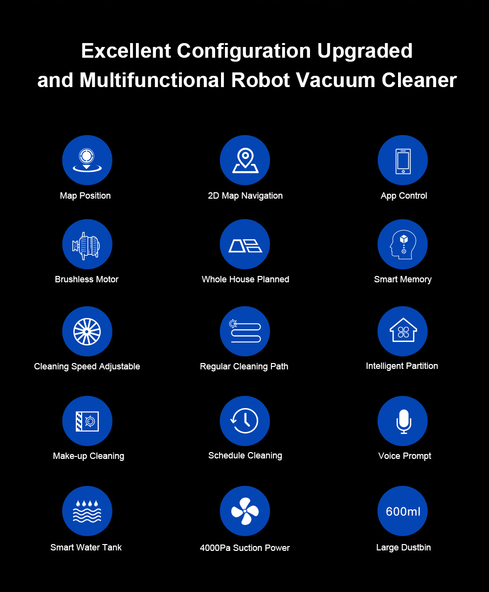LIECTROUX C30B Robot Vacuum Cleaner 6000Pa Suction with AI Map Navigation Smart Partition WiFi App Electric Water Tank