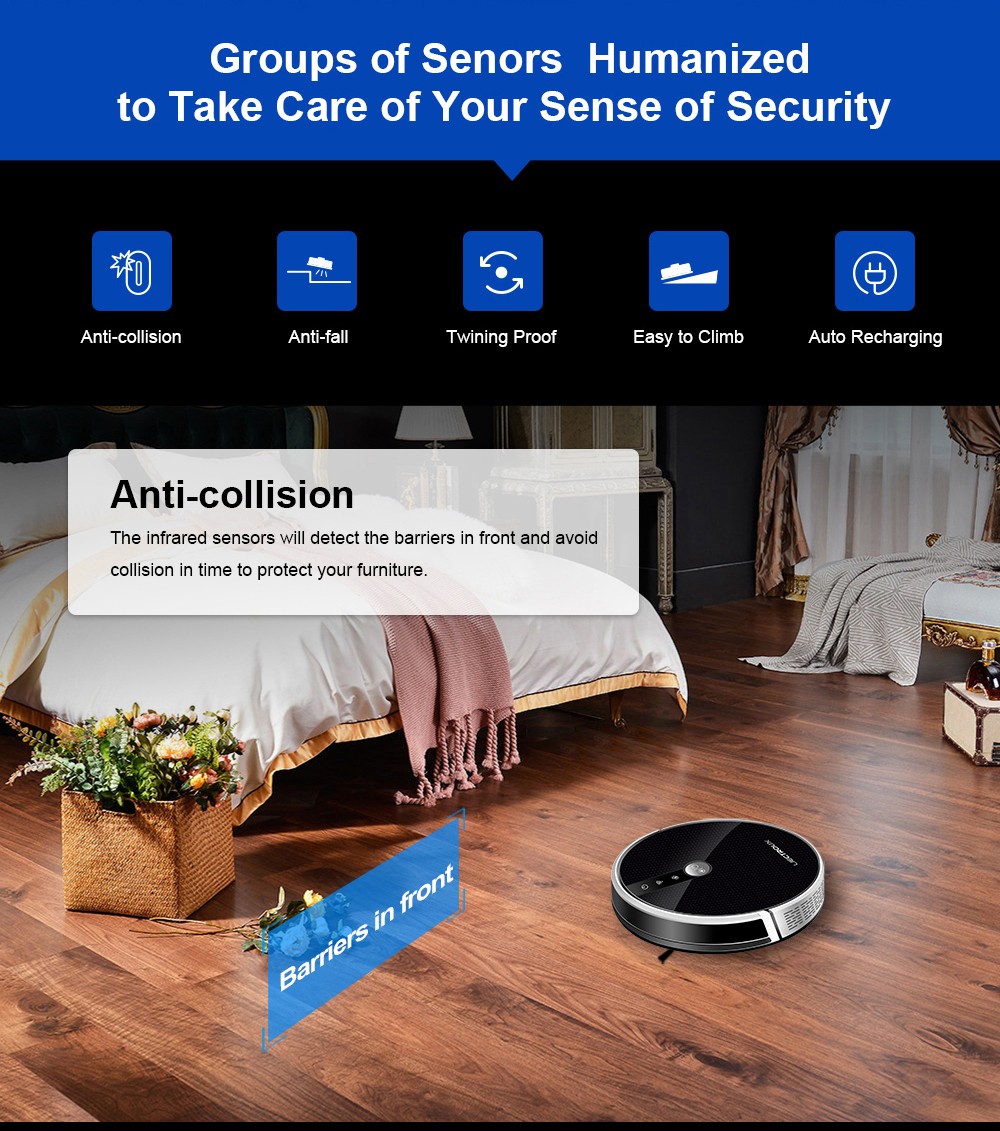 LIECTROUX C30B Robot Vacuum Cleaner 6000Pa Suction with AI Map Navigation Smart Partition WiFi App Electric Water Tank