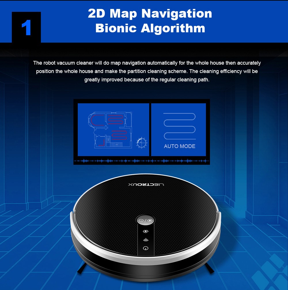 LIECTROUX C30B Robot Vacuum Cleaner 6000Pa Suction with AI Map Navigation Smart Partition WiFi App Electric Water Tank