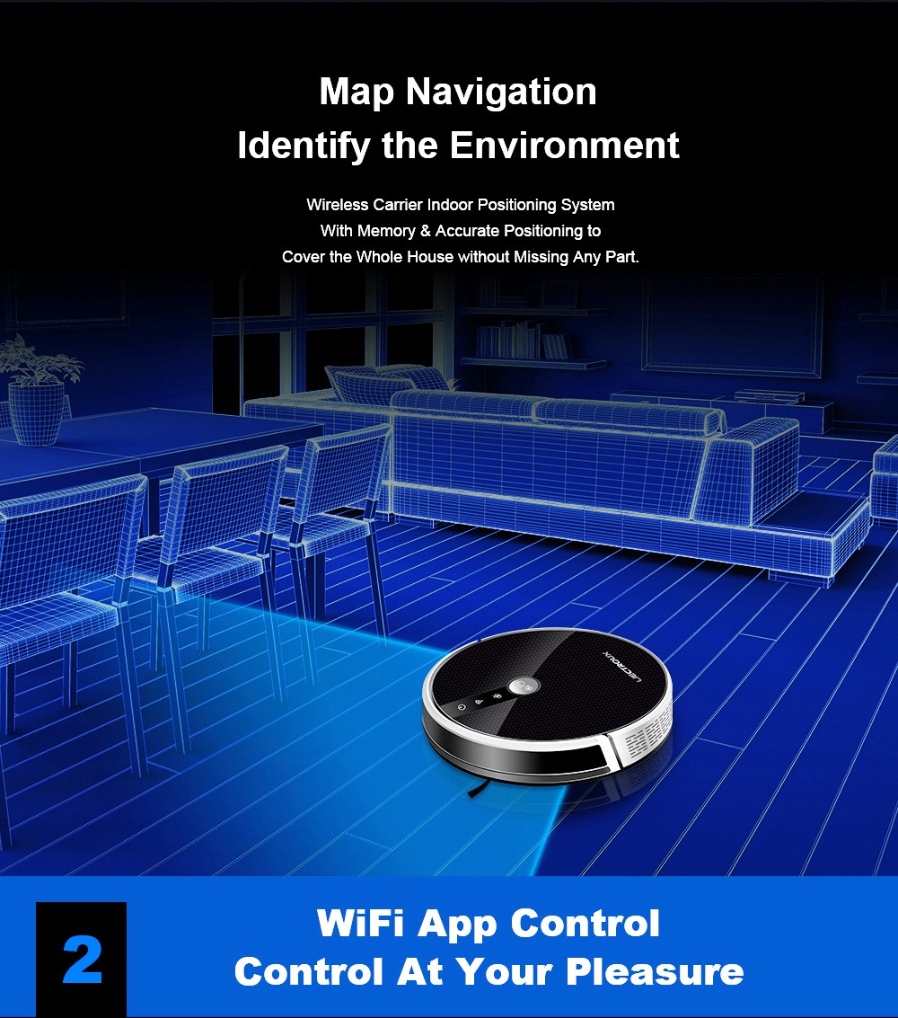 LIECTROUX C30B Robot Vacuum Cleaner 6000Pa Suction with AI Map Navigation Smart Partition WiFi App Electric Water Tank