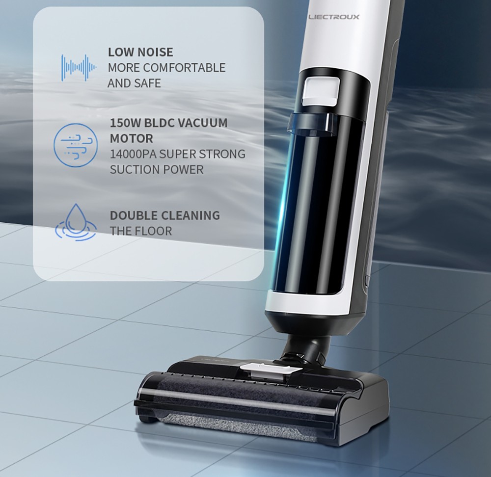 Liectroux i7 Pro Cordless Wet Dry Vacuum Cleaner, 14000Pa Suction, Self-Cleaning, Self-Drying, 600ml Clean Water Tank, 35 Mins Runtime, LED Display, Voice Control, Low Noise