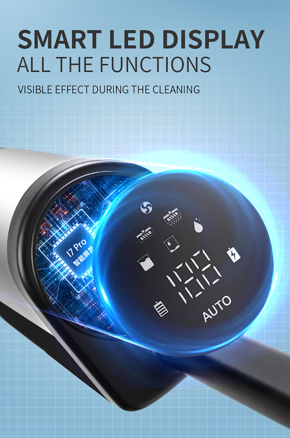 Liectroux i7 Pro Cordless Wet Dry Vacuum Cleaner, 14000Pa Suction, Self-Cleaning, Self-Drying, 600ml Clean Water Tank, 35 Mins Runtime, LED Display, Voice Control, Low Noise