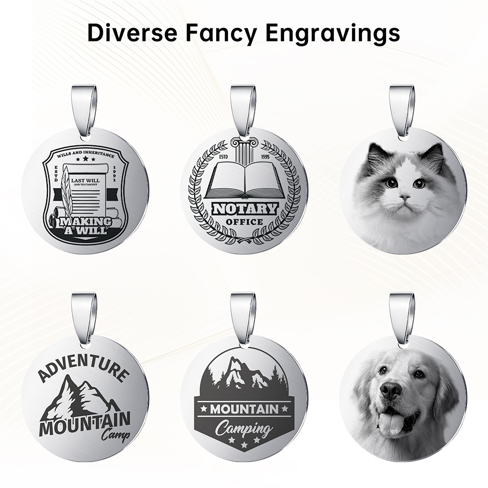 6PCS Mecpow AS6 20mm Round Pet Tags - Silver