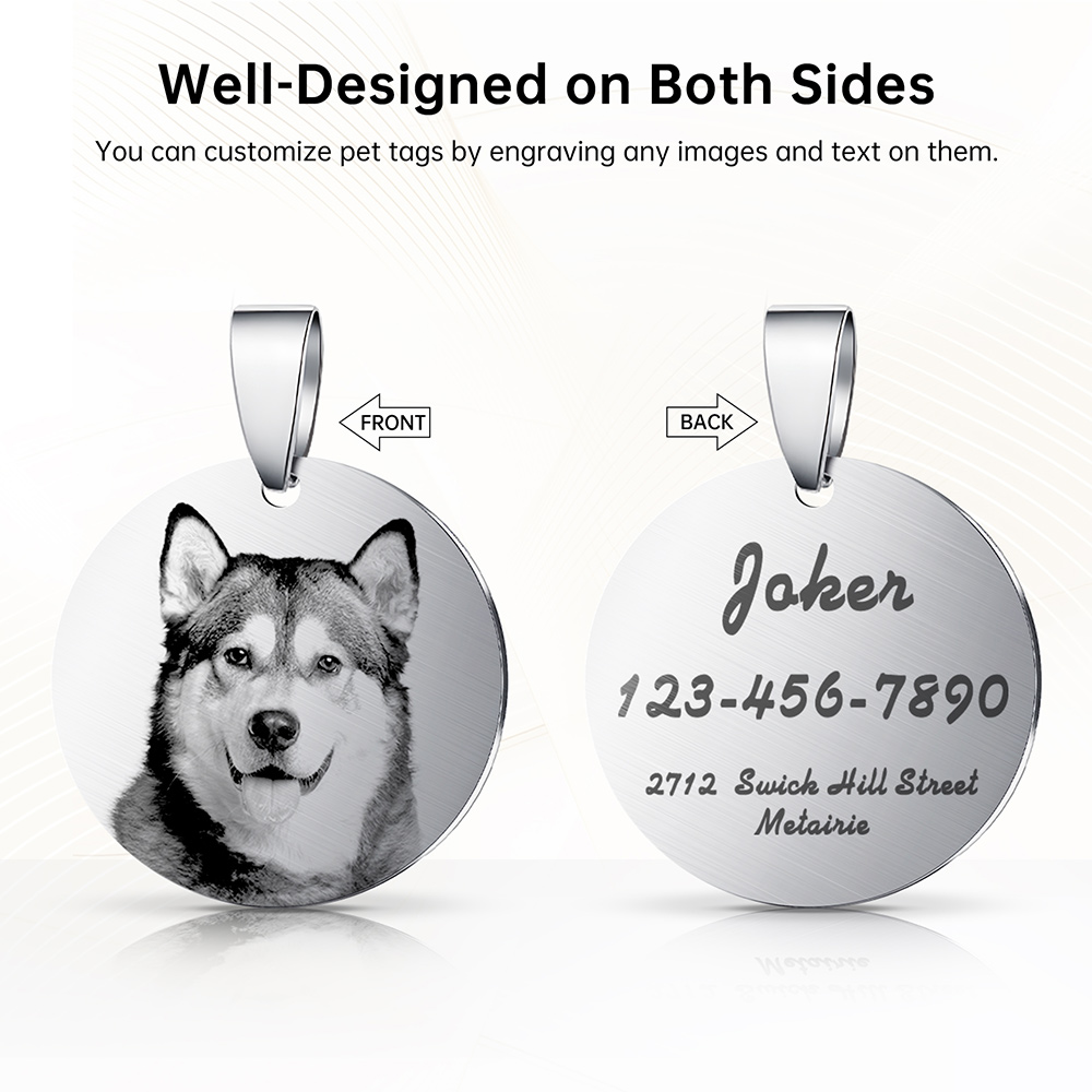 6PCS Mecpow AS6 20mm Round Pet Tags - Silver