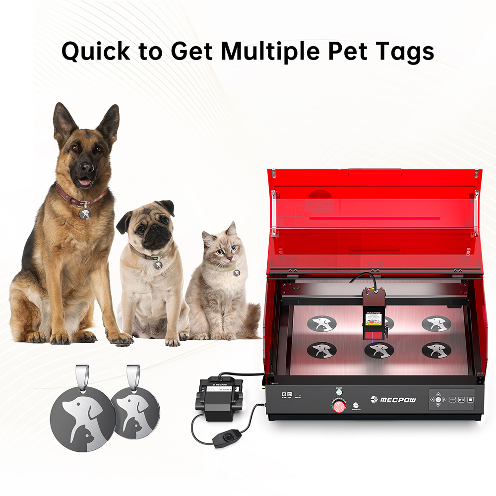 6PCS Mecpow AS6 20mm Round Pet Tags - Silver
