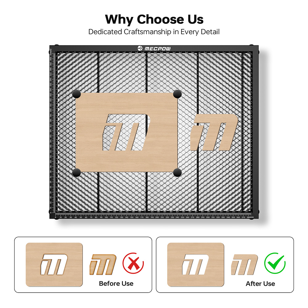 Refurbished Mecpow H43 410x340x16mm Honeycomb Laser Bed Plate