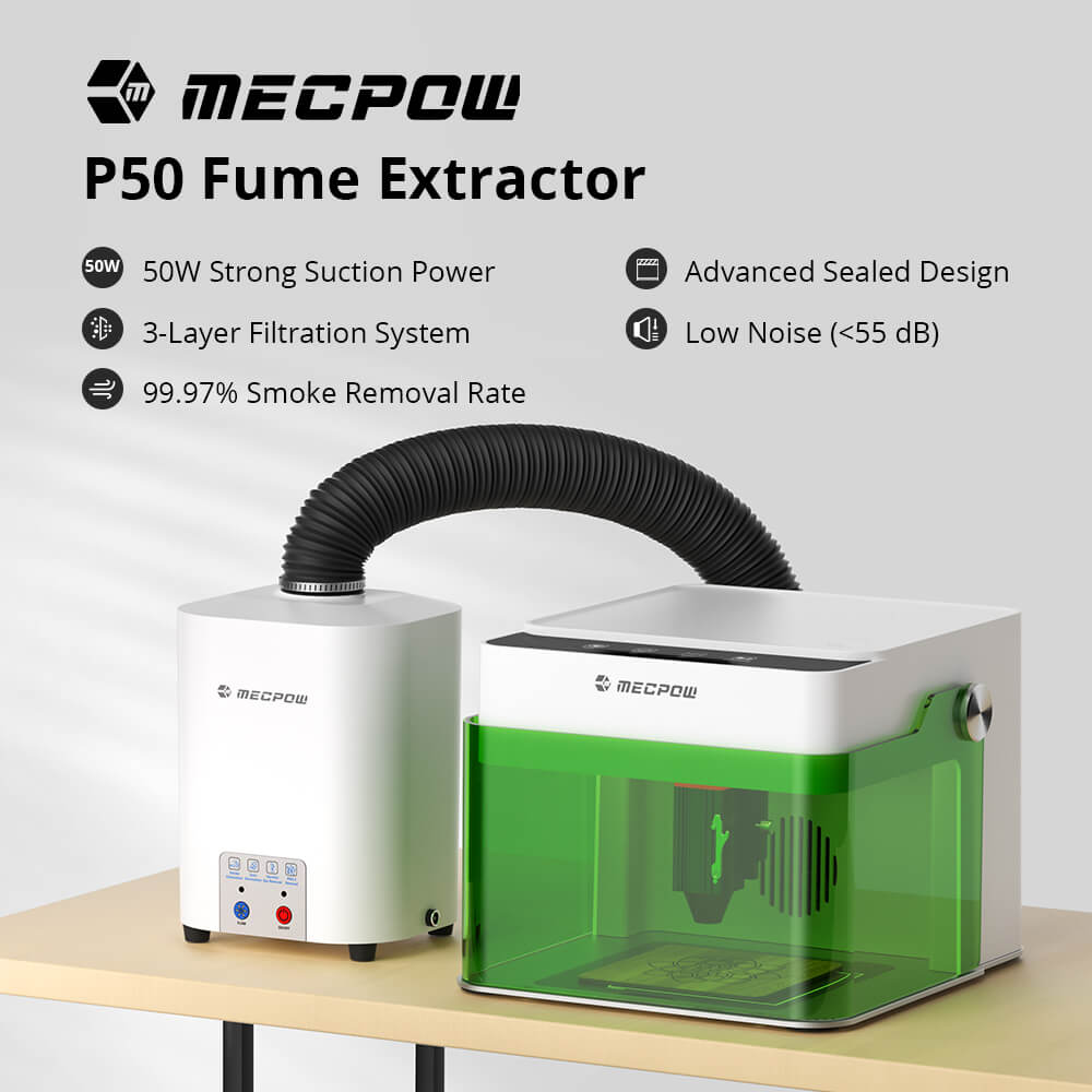 Mecpow P50 Fume Extractor, 128 m³/h Air Flow