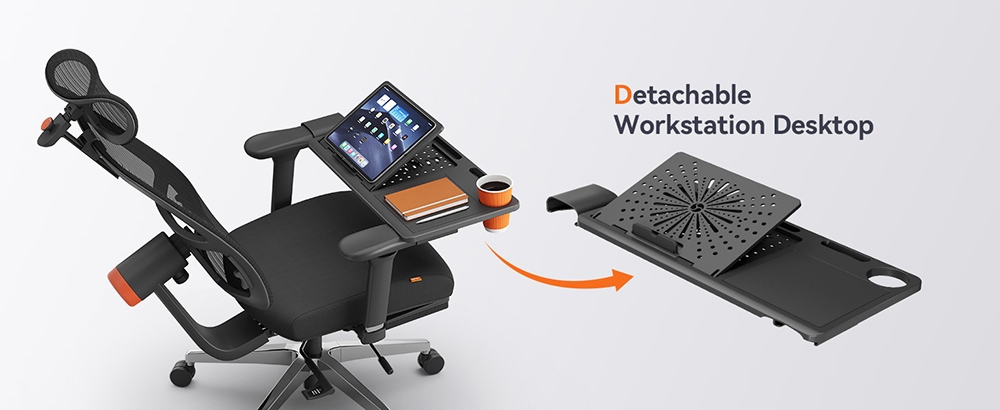 NEWTRAL LAPD Detachable Workstation Desktop for MAGICH003/MAGICH-BP/MAGICH-BPRO、NT001/NT002 Ergonomic Chair - Black