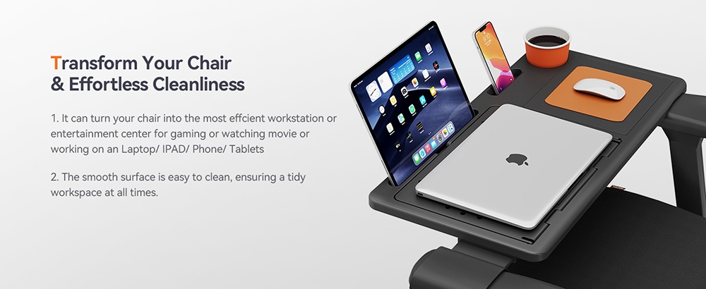 NEWTRAL LAPD Detachable Workstation Desktop for MAGICH003/MAGICH-BP/MAGICH-BPRO、NT001/NT002 Ergonomic Chair - Black