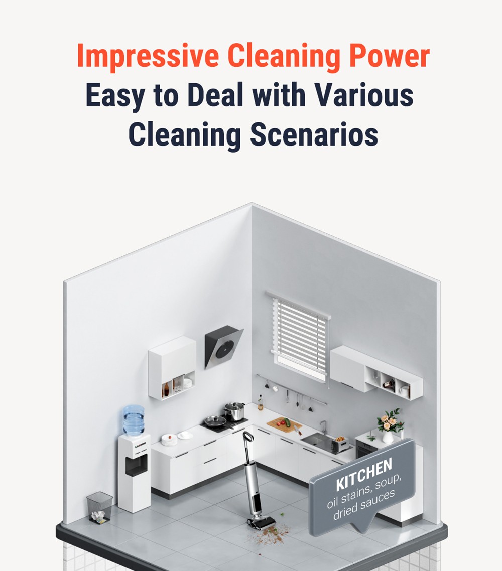 OSOTEK H200 Horizon Wet Dry Vacuum Cleaner, Auto Self-Cleaning, 4000mAh Capacity, 750ml Clean Water Tank, 35min Runtime