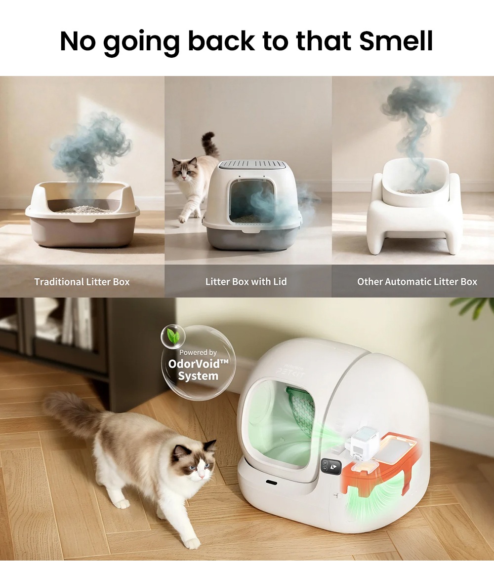 PETKIT Purobot Max 3 Automatic Cat Litter Box, 76L Cylinder Space, 7L Waste Bin, 35dB Quiet Operation, 2.4GHz Wi-Fi, 15-Day Scoop-Free Use, 360° Leak-Proof, Cat Health Tracking