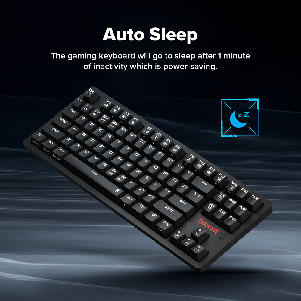 Refurbished Redragon K598P-KBS RGB TKL Wireless Mechanical Keyboard Bluetooth/2.4Ghz/Wired Tri-Mode Blue Switch for Win/Mac - Black