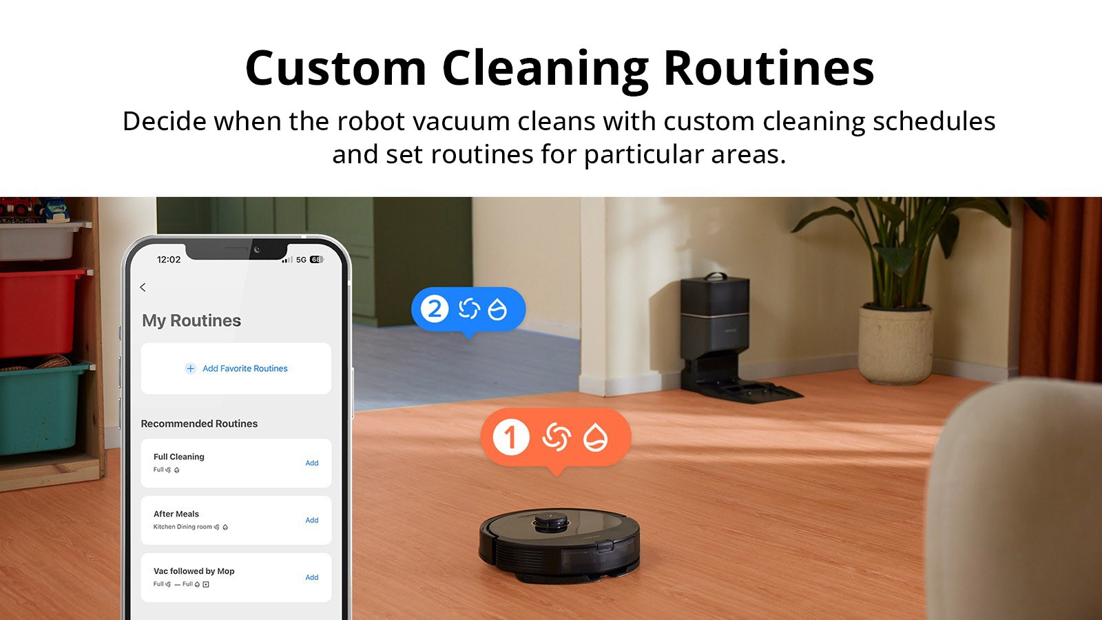 Roborock Q8 Max+ Robot Vacuum Cleaner with Auto Empty Dock, 5500Pa Suction, DuoRoller Brush, LDS Navigation
