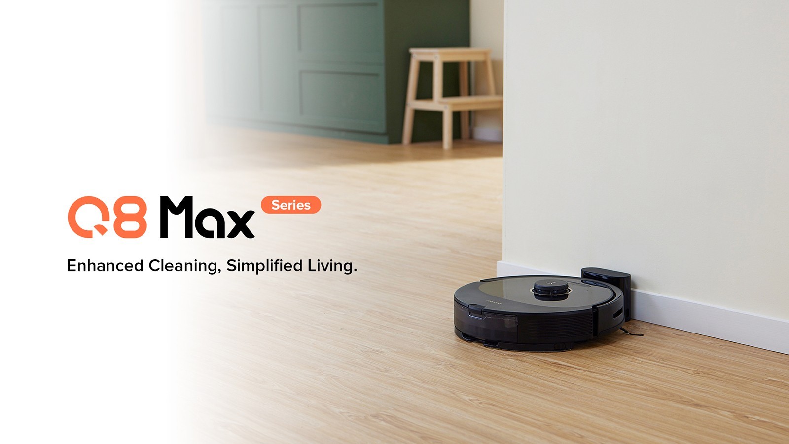 Roborock Q8 Max Robot Vacuum Cleaner, 5500Pa Suction, DuoRoller Brush, LDS Navigation, 470ml Dustbin, 350ml Water Tank