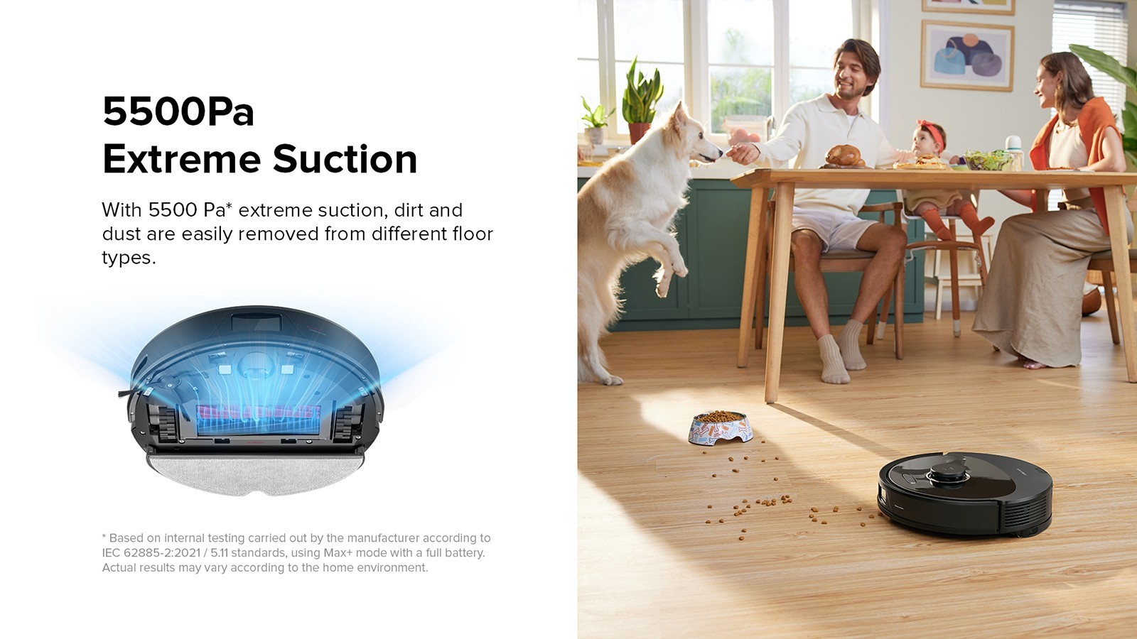 Roborock Q8 Max Robot Vacuum Cleaner, 5500Pa Suction, DuoRoller Brush, LDS Navigation, 470ml Dustbin, 350ml Water Tank