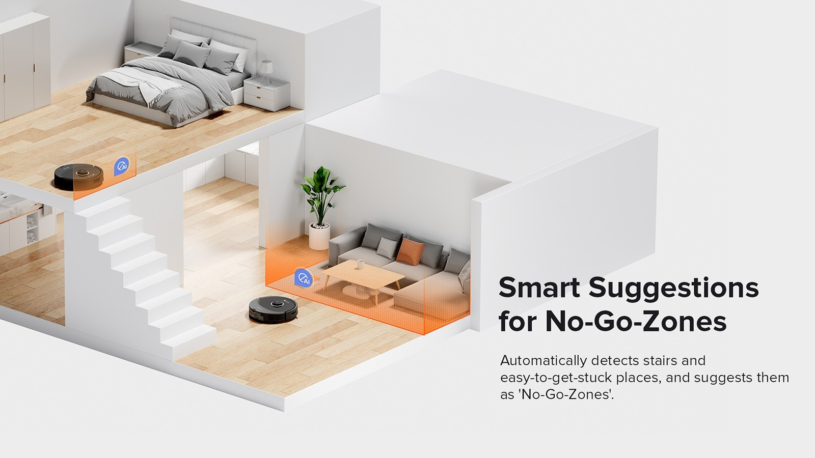 Roborock Q8 Max Robot Vacuum Cleaner, 5500Pa Suction, DuoRoller Brush, LDS Navigation, 470ml Dustbin, 350ml Water Tank