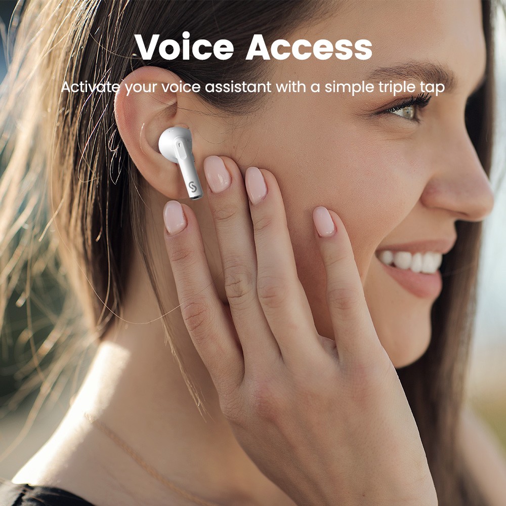 SOUNARC Q1 Earbuds, Bluetooth 5.3, 28 Hours of Playtime, Smart Touch Control - White