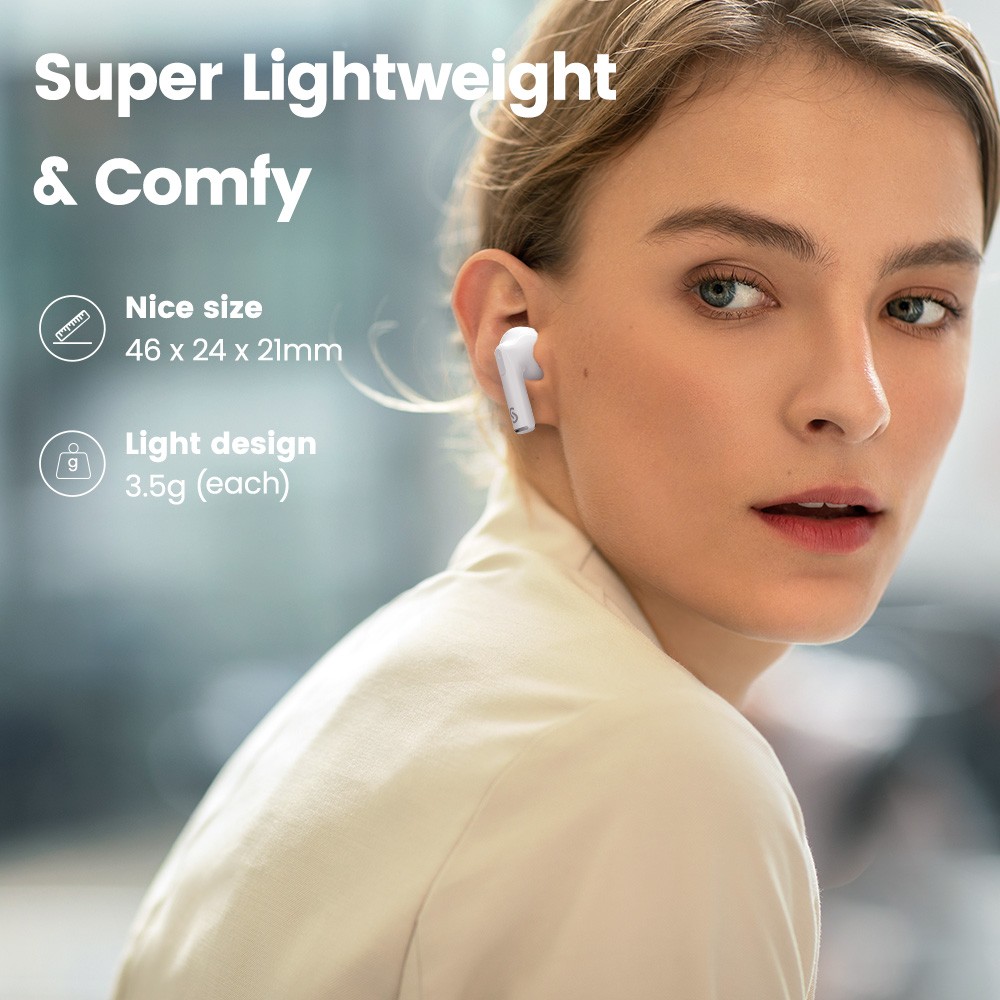 SOUNARC Q1 Earbuds, Bluetooth 5.3, 28 Hours of Playtime, Smart Touch Control - White