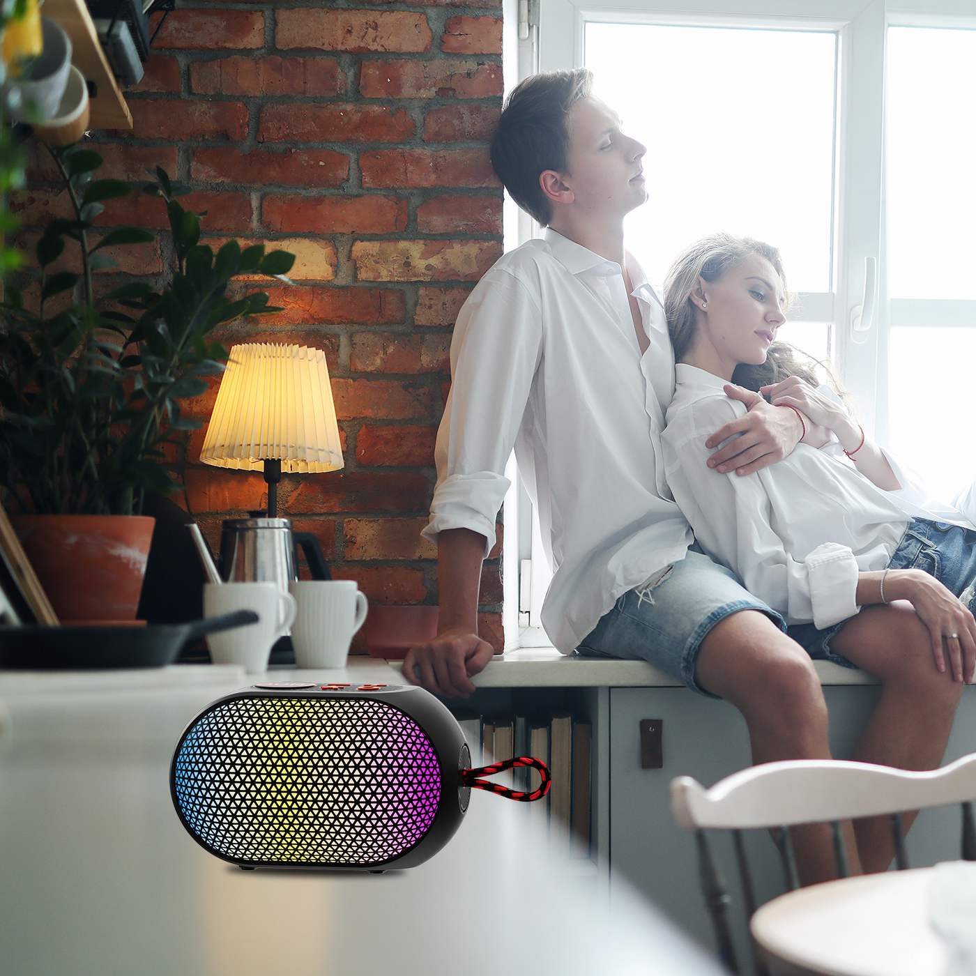 SOUNARC XR3 Mini Portable Bluetooth Speaker – 5W Stereo Sound, Bluetooth 5.3, TWS Pairing, 10H Playtime, LED Lighting, microSD & AUX Compatible