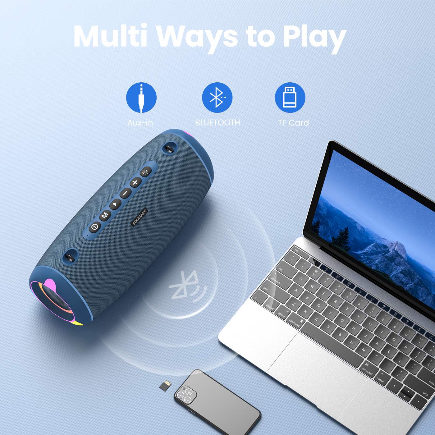 Sounarc R2 Portable Bluetooth Speaker - Blue