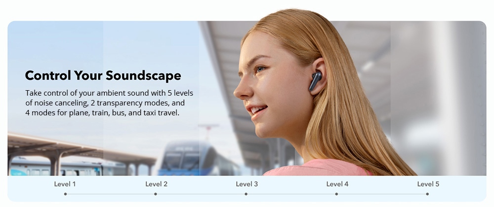 Soundcore Liberty 4 NC Earbuds TWS Headphones, Adaptive ANC 2.0, Bluetooth 5.3, IPX4 Waterproof, Fast Charging - Black