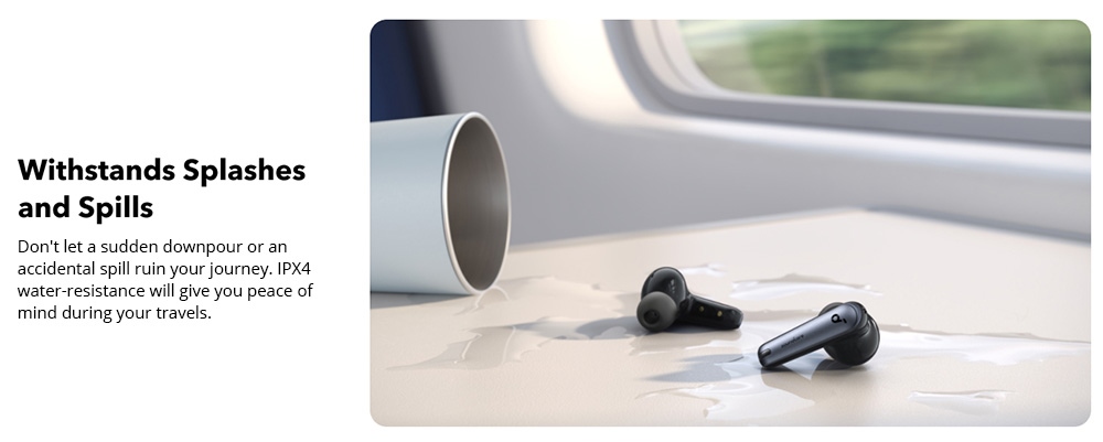 Soundcore Liberty 4 NC Earbuds TWS Headphones, Adaptive ANC 2.0, Bluetooth 5.3, IPX4 Waterproof, Fast Charging - Black
