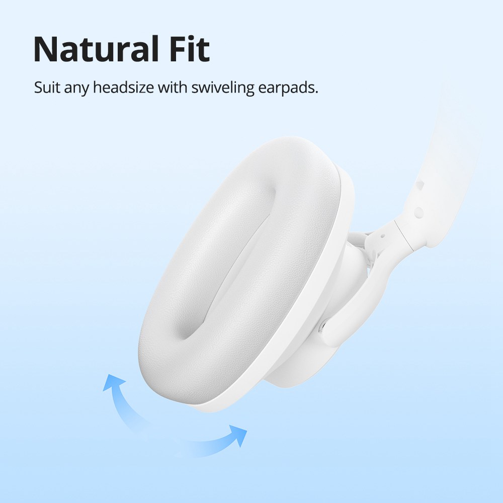 Tronsmart SOUNFII Q20 Wireless Single Feed Noise Cancelling Over-Ear Headphones - White