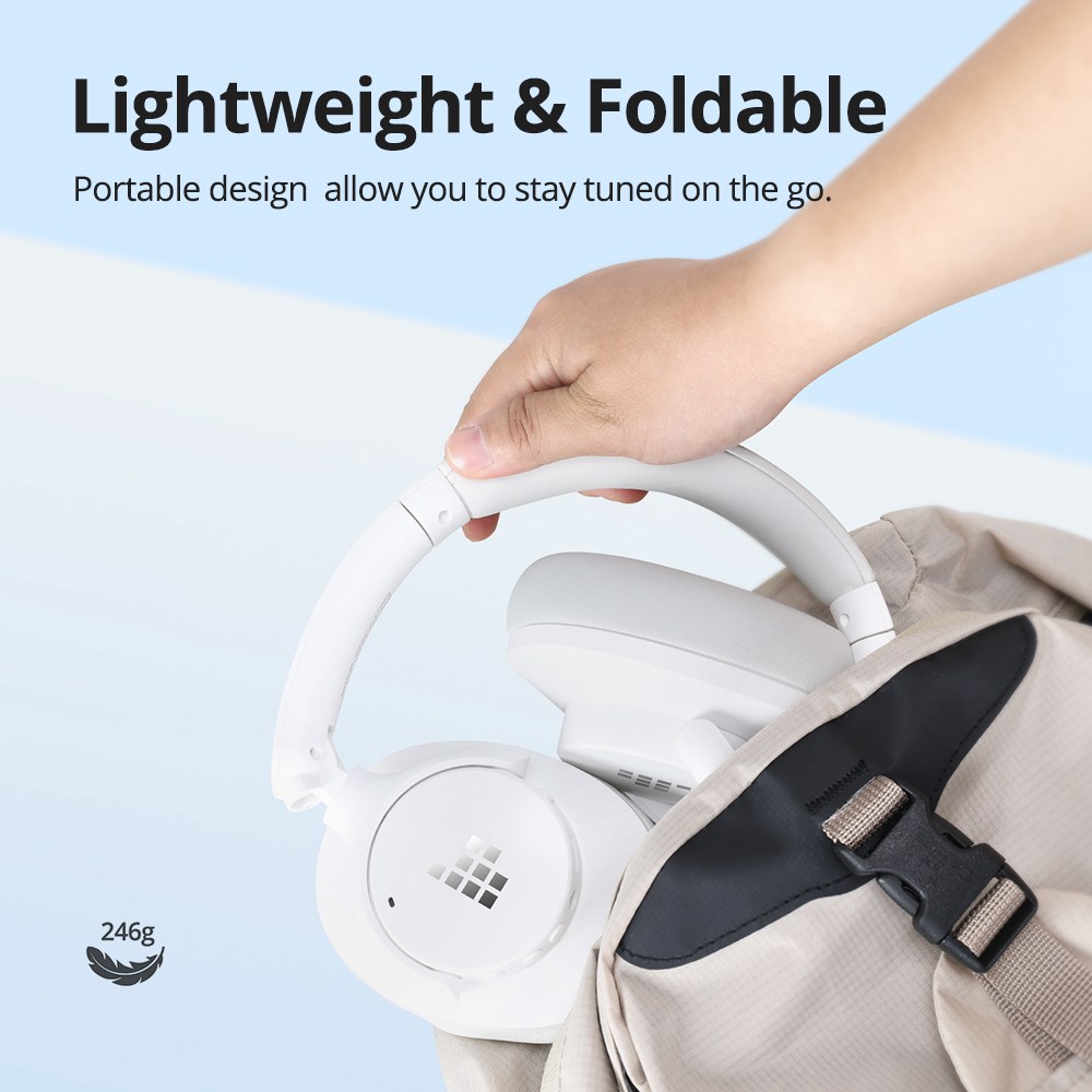 Tronsmart SOUNFII Q20 Wireless Single Feed Noise Cancelling Over-Ear Headphones - White
