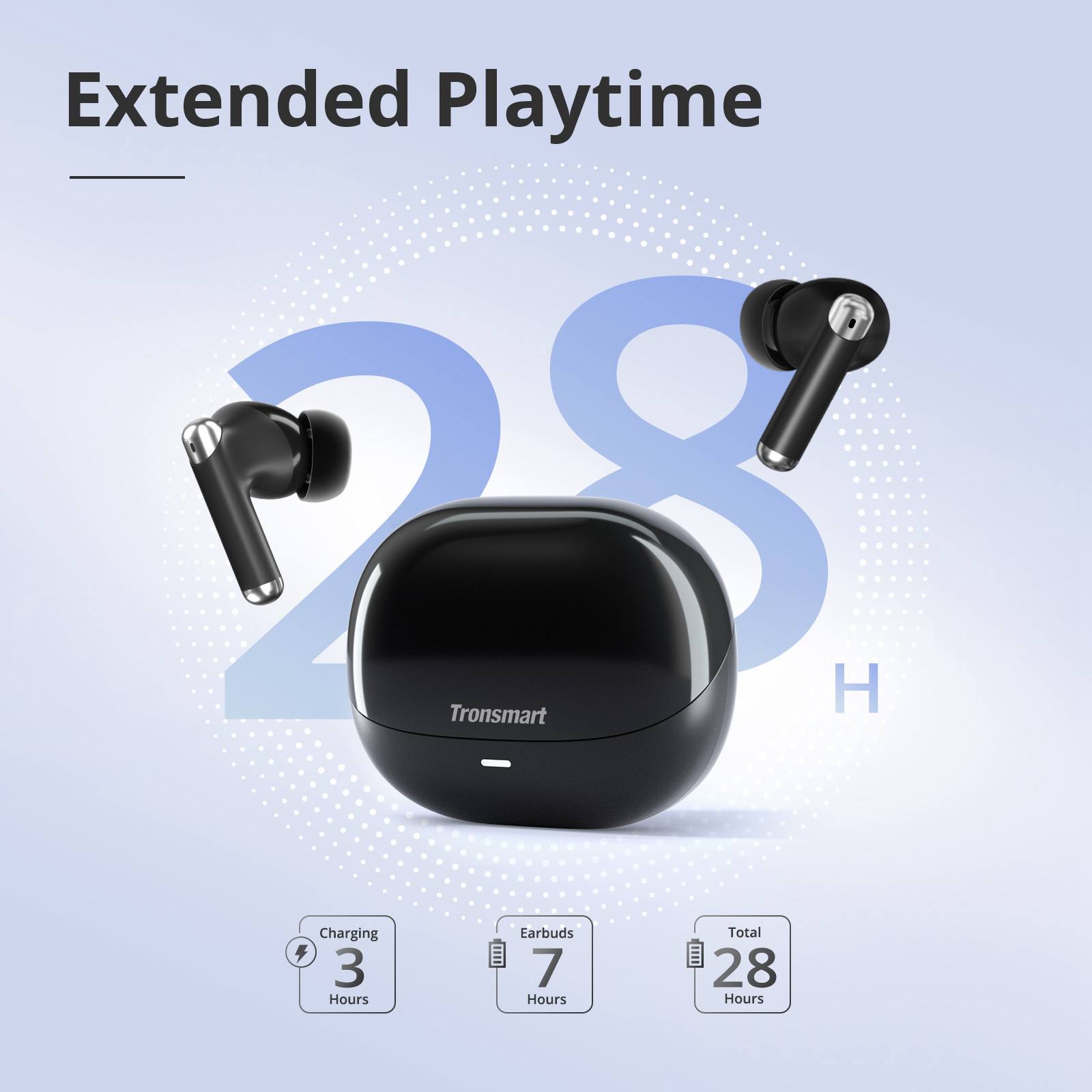 Refurbished Tronsmart Sounfii R4 TWS ENC Call Noise Reduction Earbuds - Black