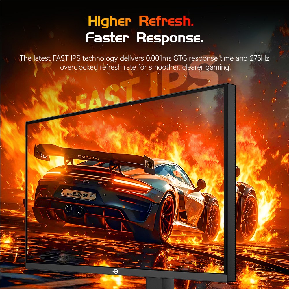 Refurbished TITAN ARMY P276MS Gaming Monitor, 27" QHD 2560×1440 Fast IPS, 275Hz Overclock, 1ms MPRT, HDR1000 1200nits, FreeSync, Game Plus & 15 Scenario Modes, PBP & PIP Split-screen Mode, Low Blue Light & Flicker-Free, Adjustable Tilt Stand