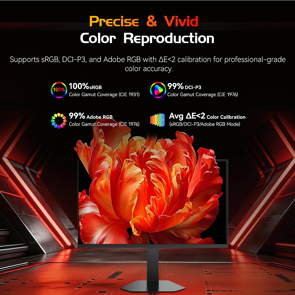 Refurbished TITAN ARMY P276MS Gaming Monitor, 27" QHD 2560×1440 Fast IPS, 275Hz Overclock, 1ms MPRT, HDR1000 1200nits, FreeSync, Game Plus & 15 Scenario Modes, PBP & PIP Split-screen Mode, Low Blue Light & Flicker-Free, Adjustable Tilt Stand