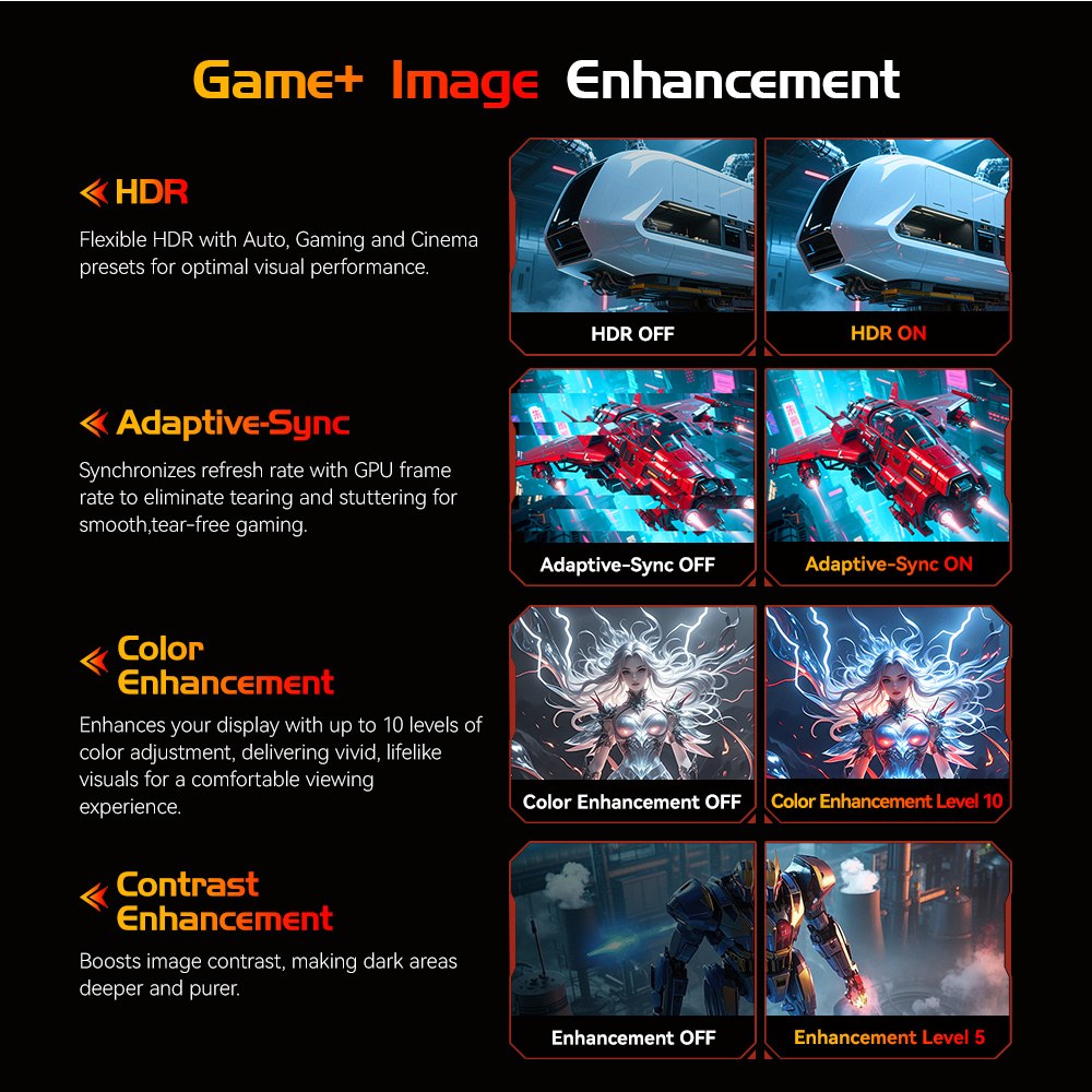 Refurbished TITAN ARMY P276MS Gaming Monitor, 27" QHD 2560×1440 Fast IPS, 275Hz Overclock, 1ms MPRT, HDR1000 1200nits, FreeSync, Game Plus & 15 Scenario Modes, PBP & PIP Split-screen Mode, Low Blue Light & Flicker-Free, Adjustable Tilt Stand