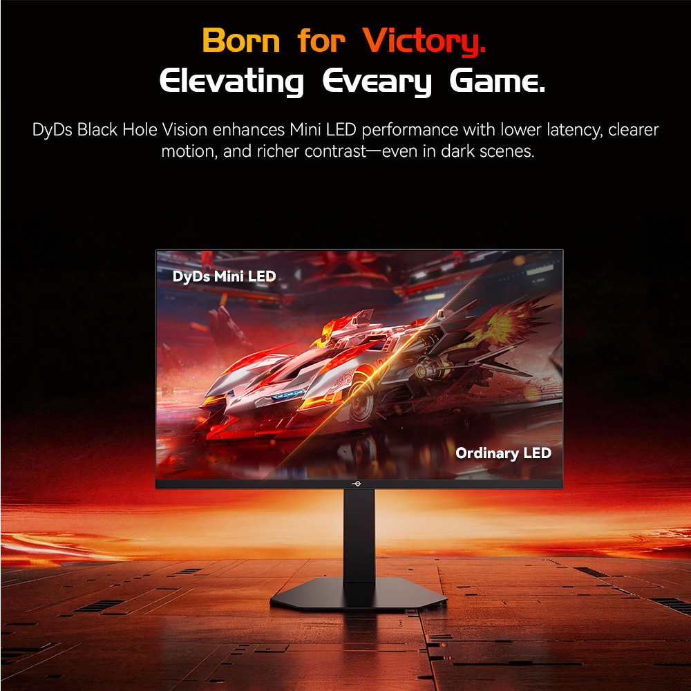 Refurbished TITAN ARMY P276MS Gaming Monitor, 27" QHD 2560×1440 Fast IPS, 275Hz Overclock, 1ms MPRT, HDR1000 1200nits, FreeSync, Game Plus & 15 Scenario Modes, PBP & PIP Split-screen Mode, Low Blue Light & Flicker-Free, Adjustable Tilt Stand