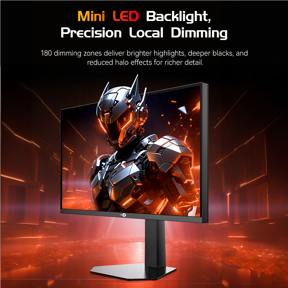 Refurbished TITAN ARMY P276MS Gaming Monitor, 27" QHD 2560×1440 Fast IPS, 275Hz Overclock, 1ms MPRT, HDR1000 1200nits, FreeSync, Game Plus & 15 Scenario Modes, PBP & PIP Split-screen Mode, Low Blue Light & Flicker-Free, Adjustable Tilt Stand