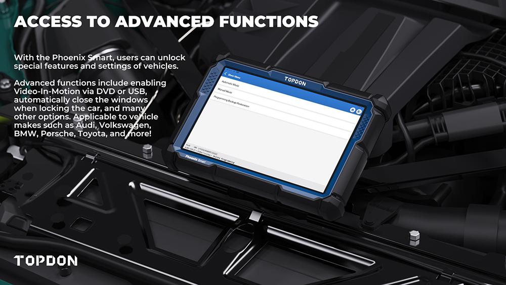 TOPDON Phoenix Smart Car Intelligent Diagnostic Tools with Phoenix MDCI Pro, 4-Core Processor, 10.1-inch HD Touch Screen
