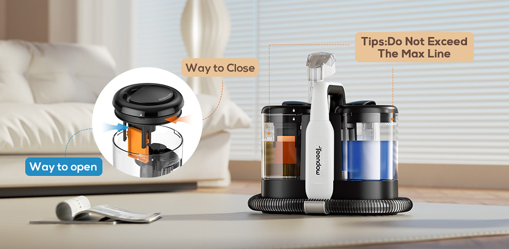 Refurbished Teendow C5 Carpet Cleaner Vacuum, 11KPa Powerful Suction, ≤80dB Low Noise, 1500ml Large Water Tank Capacity