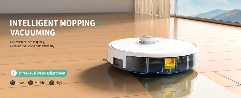 Tesvor S7 Pro Robot Vacuum Cleaner with Mop Function, 6000Pa Suction, Laser Navigation, 600ml Dustbin, 180Mins Runtime