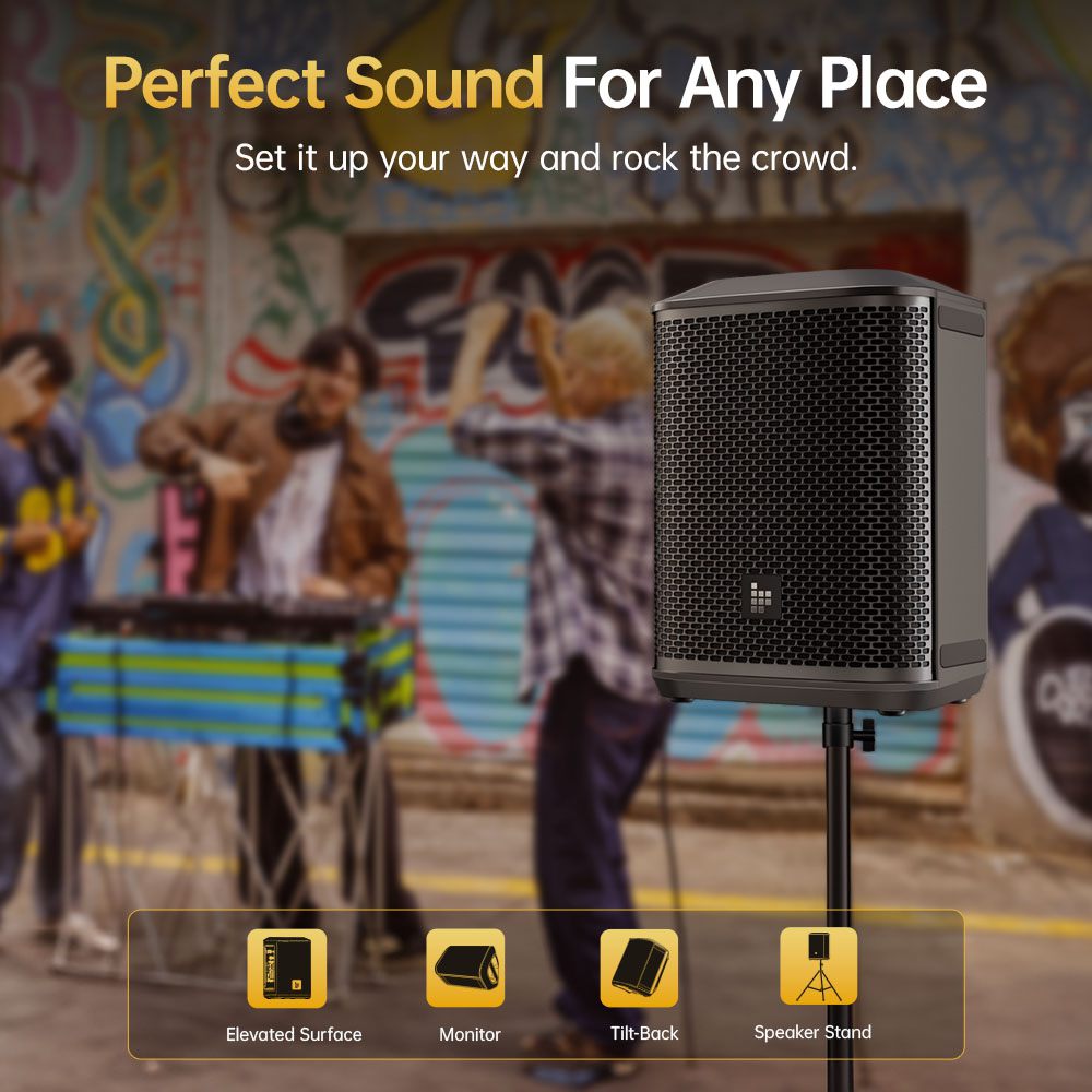 Tronsmart Hytune S1 All-in-One tragbares PA-System, 200 W Spitzenleistung, 42 Hz Tiefbass, 13.000 mAh Akku, 18 Stunden Wiedergabezeit, 3-Kanal-Mixer, Bluetooth 5.0, TWS, App-Steuerung