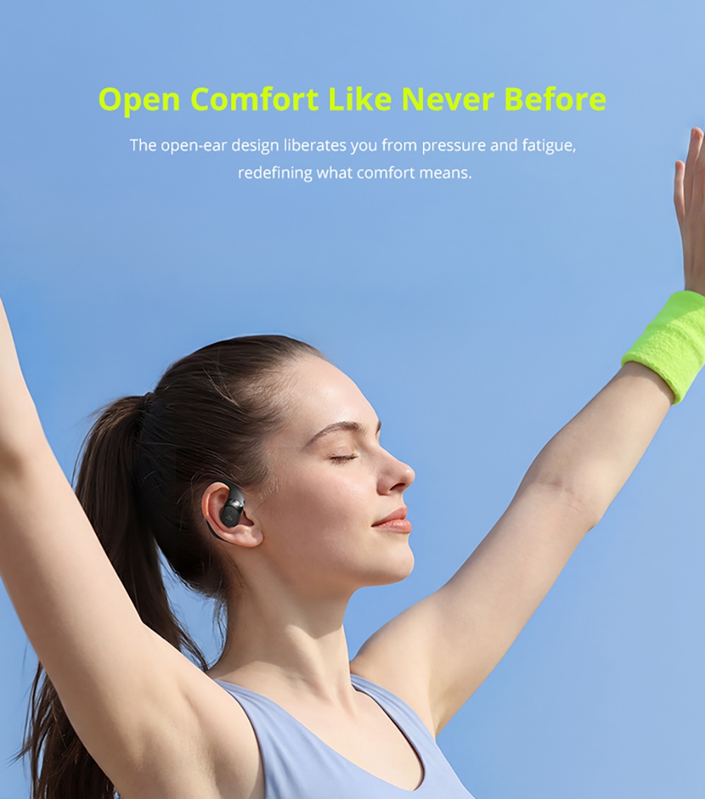 Écouteurs intra-auriculaires ouverts Tronsmart OpenFly 2 Pro, audio haute résolution, haut-parleur de 12 mm, LDAC, réduction de bruit par IA à 4 microphones, jusqu'à 40 h d'autonomie, contrôle via application - Noir obsidien