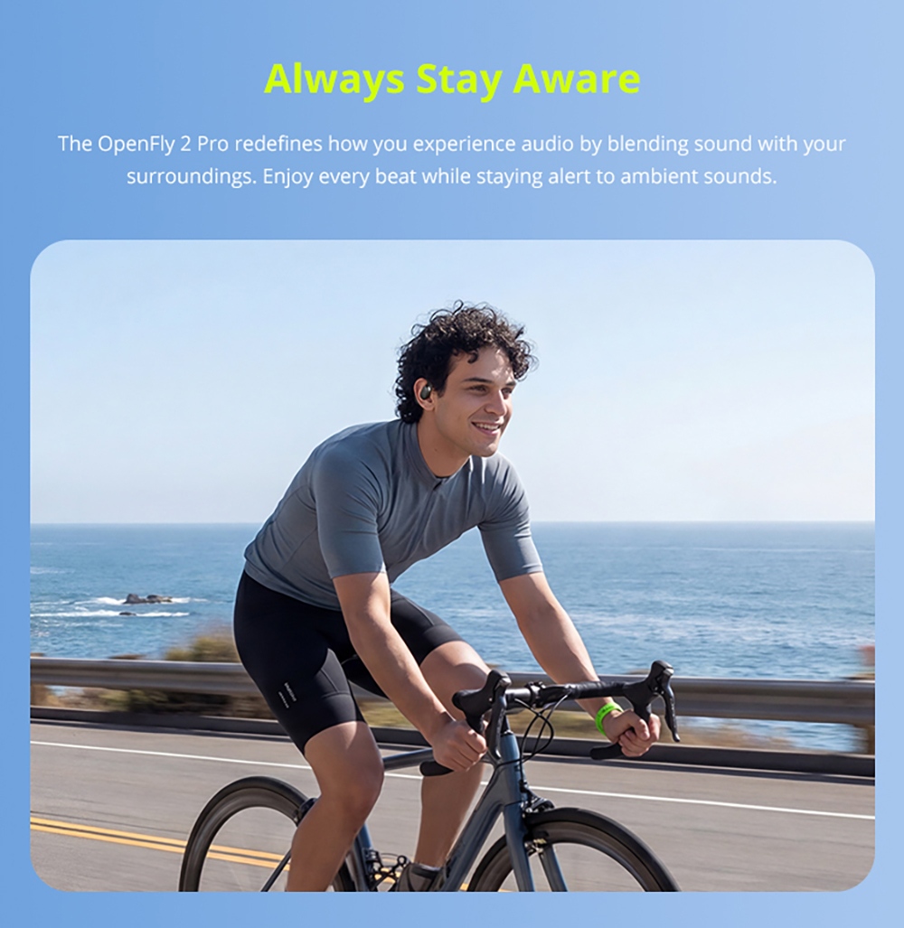 Casque audio ouvert Tronsmart OpenFly 2 Pro, audio haute résolution, haut-parleur de 12 mm, LDAC, réduction de bruit par IA avec 4 microphones, jusqu'à 40 h d'autonomie, contrôle via application - Blanc nacré