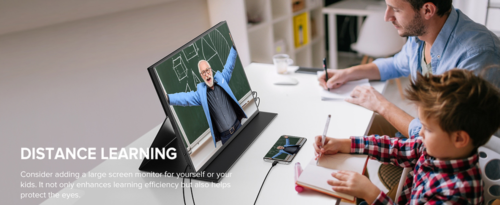 UPERFECT K118 18'' Portable Gaming Monitor, 144Hz Refresh Rate, 2560x1600 IPS Screen, 1000:1 Contrast Ratio, FreeSync, HDR, 100% DCI-P3, Built-in Speaker, 9ms Response Time, Low Blue Light, VESA Mountable, 1*Mini HDMI,1*Type-C, 1*Audio Jack - EU Plug