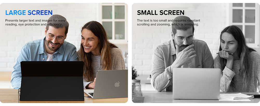 UPERFECT K118 18'' Portable Gaming Monitor, 144Hz Refresh Rate, 2560x1600 IPS Screen, 1000:1 Contrast Ratio, FreeSync, HDR, 100% DCI-P3, Built-in Speaker, 9ms Response Time, Low Blue Light, VESA Mountable, 1*Mini HDMI,1*Type-C, 1*Audio Jack - EU Plug