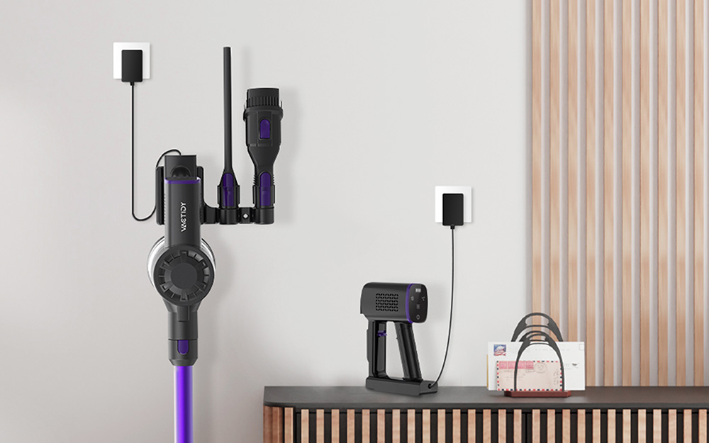 Vactidy V8 Pro Cordless Vacuum Cleaner, 25kPa Powerful Suction, Cyclonic Filtration System, 500ml Dust Cup, LED Touch Display, 180° Rotatable Brush Head, 35min Runtime, Self-Standing Design - EU Plug