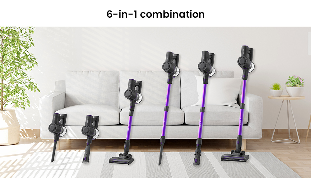 Vactidy V8 Pro Cordless Vacuum Cleaner, 25kPa Powerful Suction, Cyclonic Filtration System, 500ml Dust Cup, LED Touch Display, 180° Rotatable Brush Head, 35min Runtime, Self-Standing Design - EU Plug