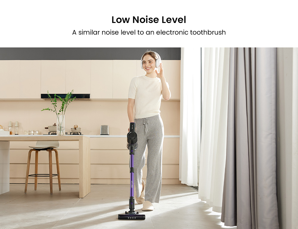 Vactidy V8 Pro Cordless Vacuum Cleaner, 25kPa Powerful Suction, Cyclonic Filtration System, 500ml Dust Cup, LED Touch Display, 180° Rotatable Brush Head, 35min Runtime, Self-Standing Design - EU Plug